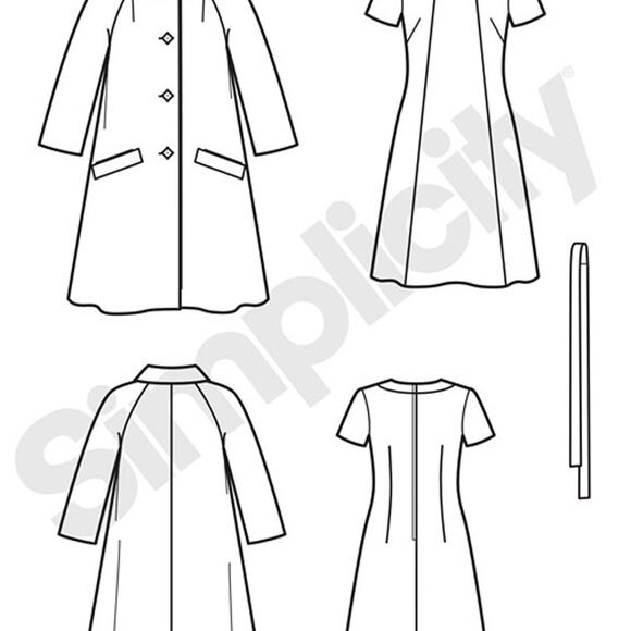 Simplicity 1197 1960s Vintage Dress & Coat Pattern Sizes 16-24 Uncut - Picture 6 of 7